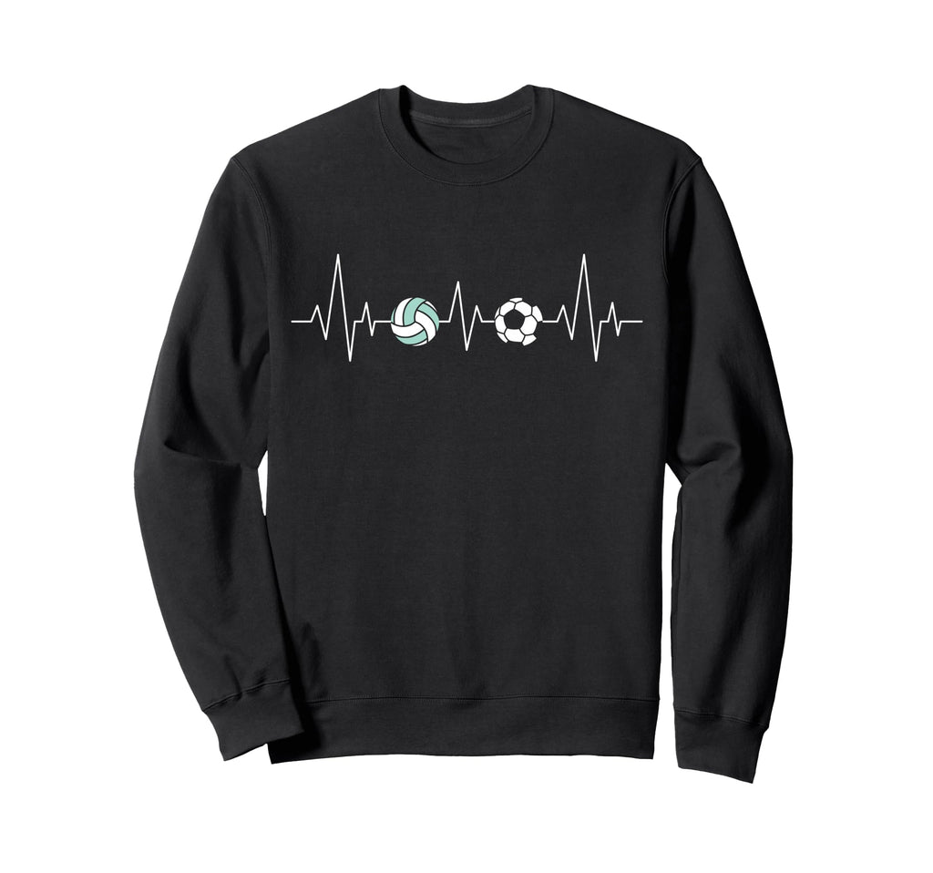 Soccer Volleyball Heartbeat Funny Sweatshirt - Custom Art Print Men Women - T-Shirt, Sweatshirt, Hoodie