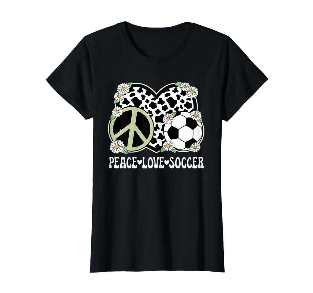 Peace Love Soccer Lover Cow Soccer T-Shirt - Minimalist Print Men Women - T-Shirt, Sweatshirt, Hoodie
