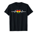 Ghana Flag Heartbeat Ghanaian Roots T-Shirt - Unique Graphic for Adults - T-Shirt, Sweatshirt, Hoodie