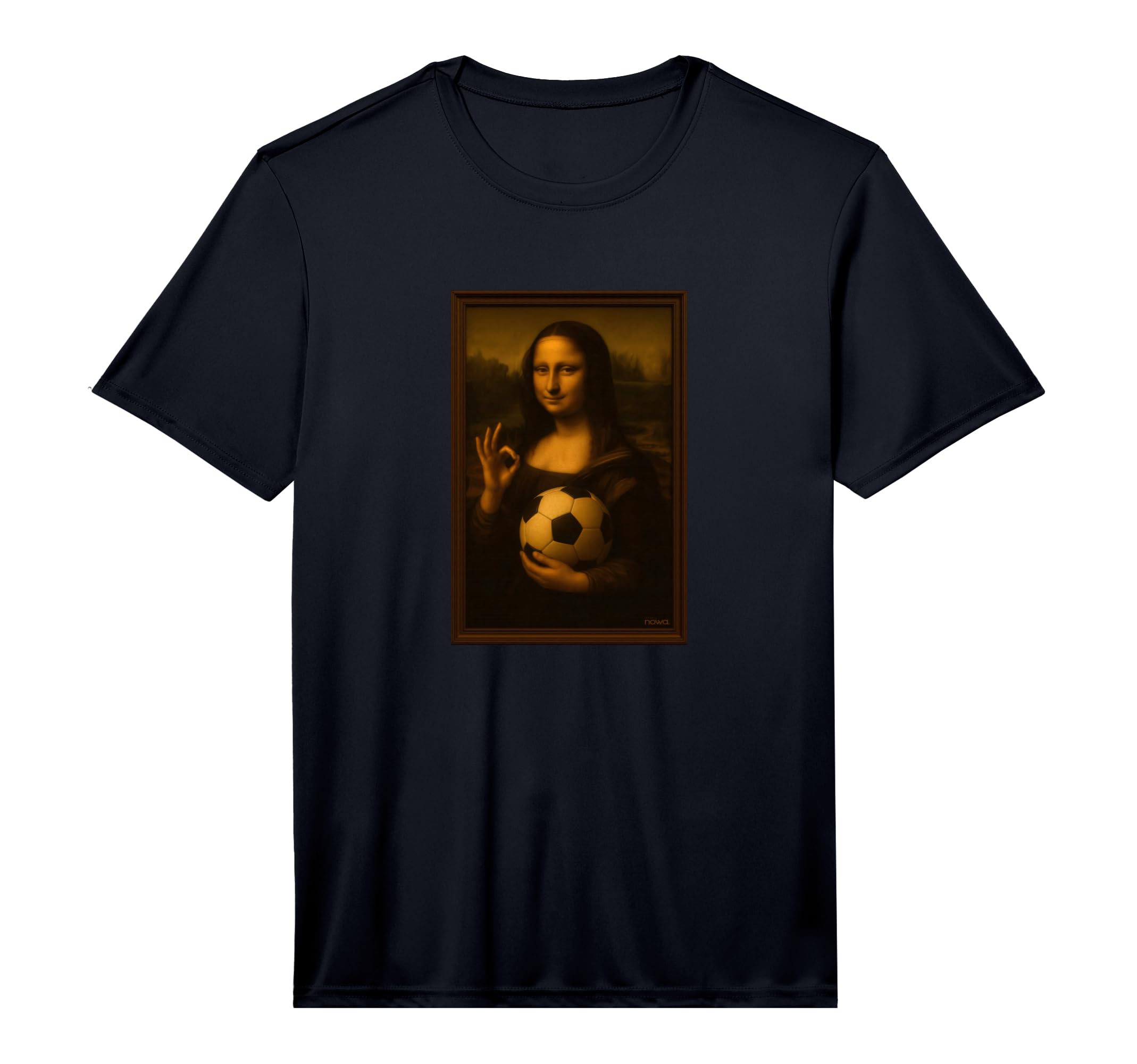 Mona Lisa Loves Soccer Performance T-Shirt - Fun Novelty Design for Adults - T-Shirt, Sweatshirt, Hoodie