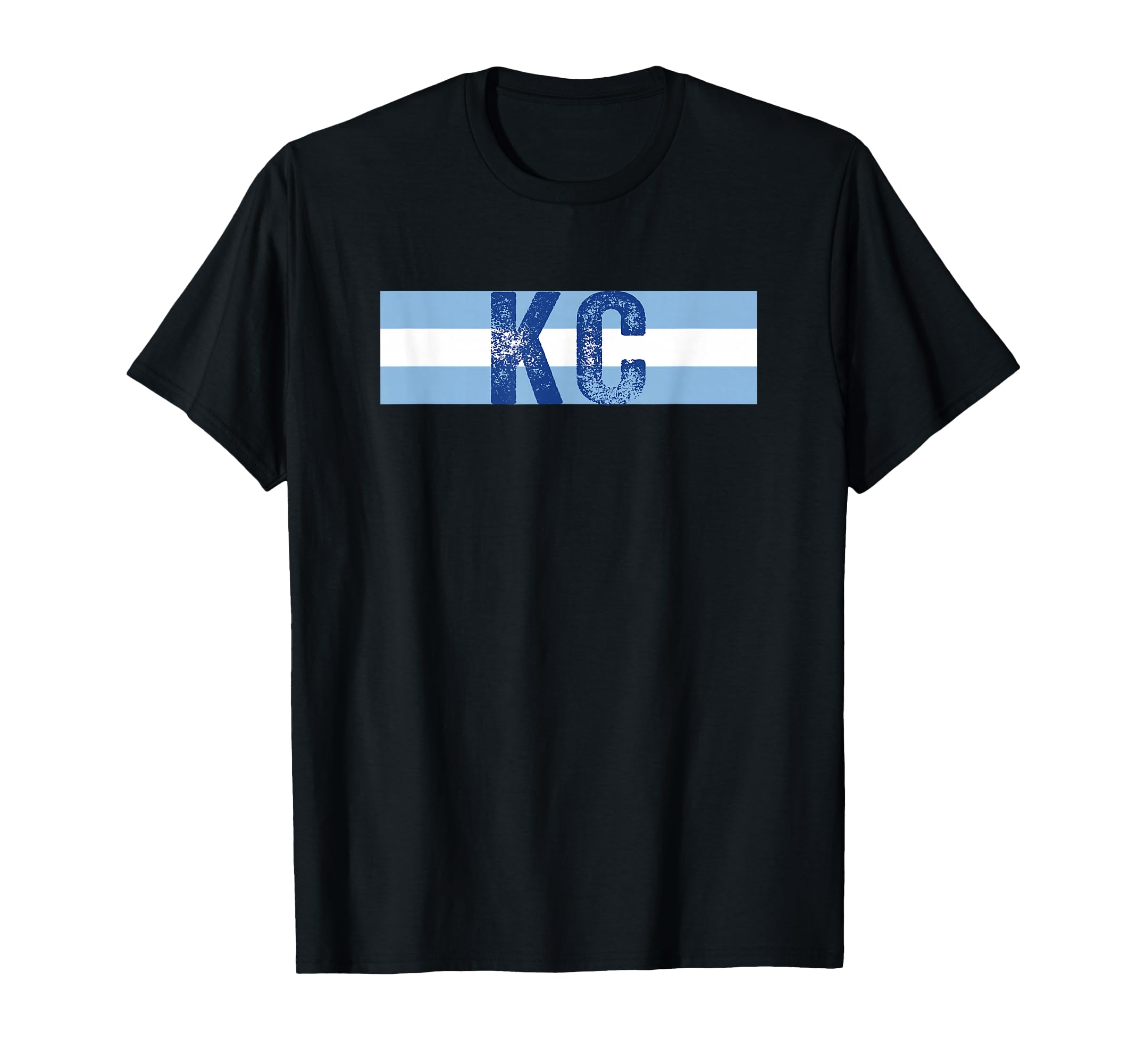 Kc 2 Letters Kansas City Kc Blue Stripes T-Shirt - Novelty Apparel Unisex - T-Shirt, Sweatshirt, Hoodie