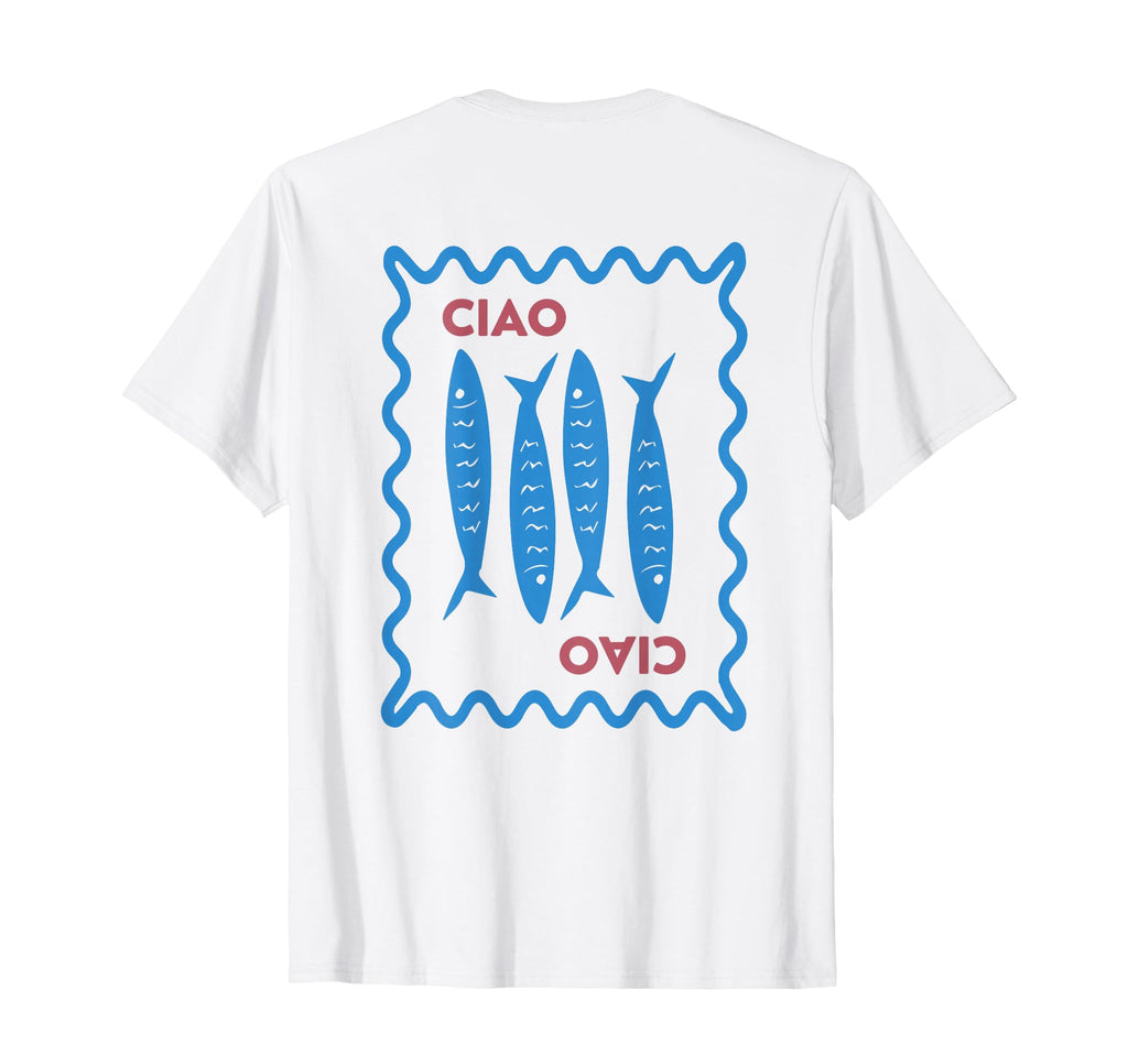 Italian Ciao Sardine Chinoiserie Ciao T-Shirt - Graphic Print for Adults - T-Shirt, Sweatshirt, Hoodie