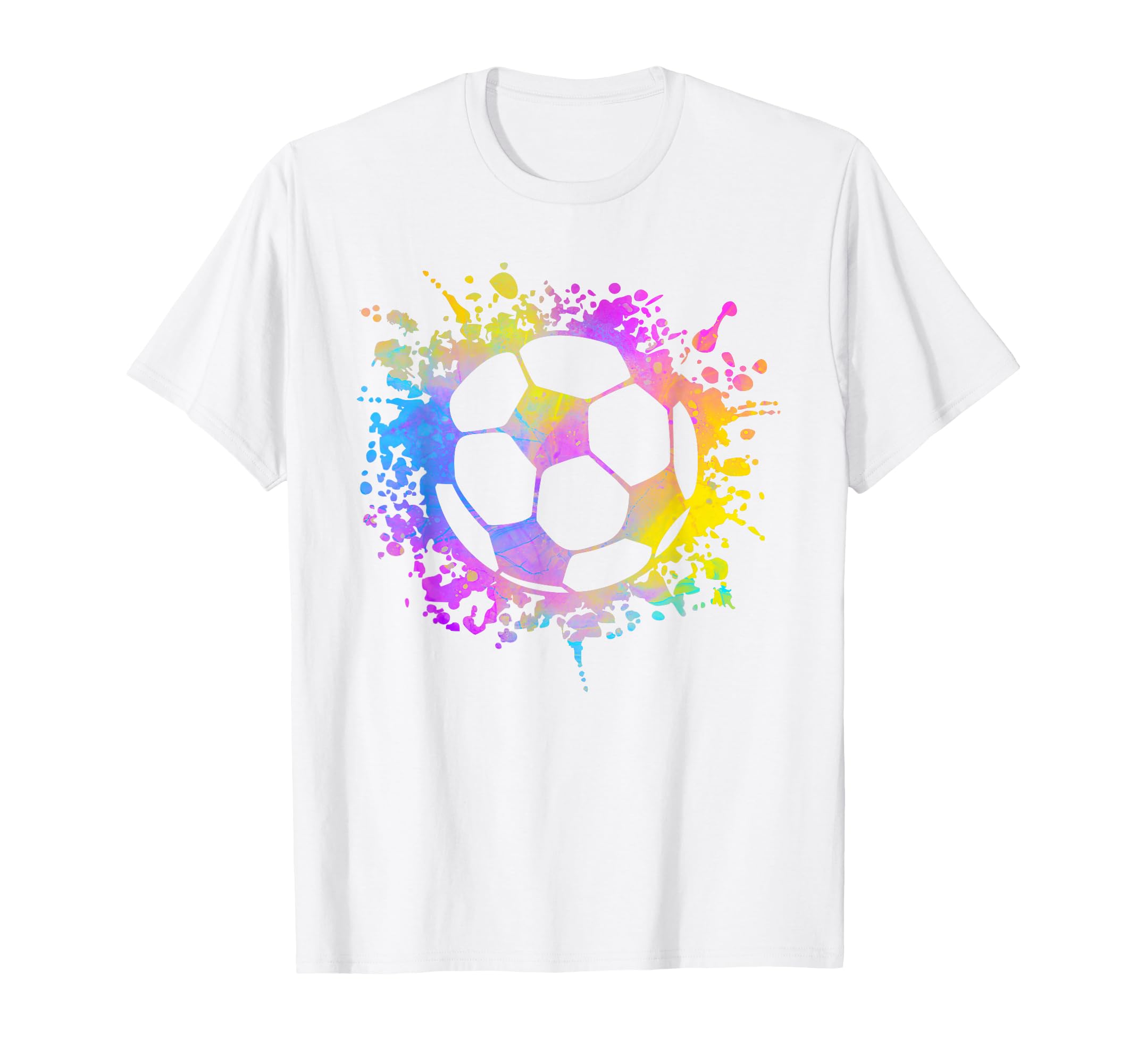 Soccer Ball Watercolor Paint Splashes T-Shirt - Custom Art Print Unisex - T-Shirt, Sweatshirt, Hoodie