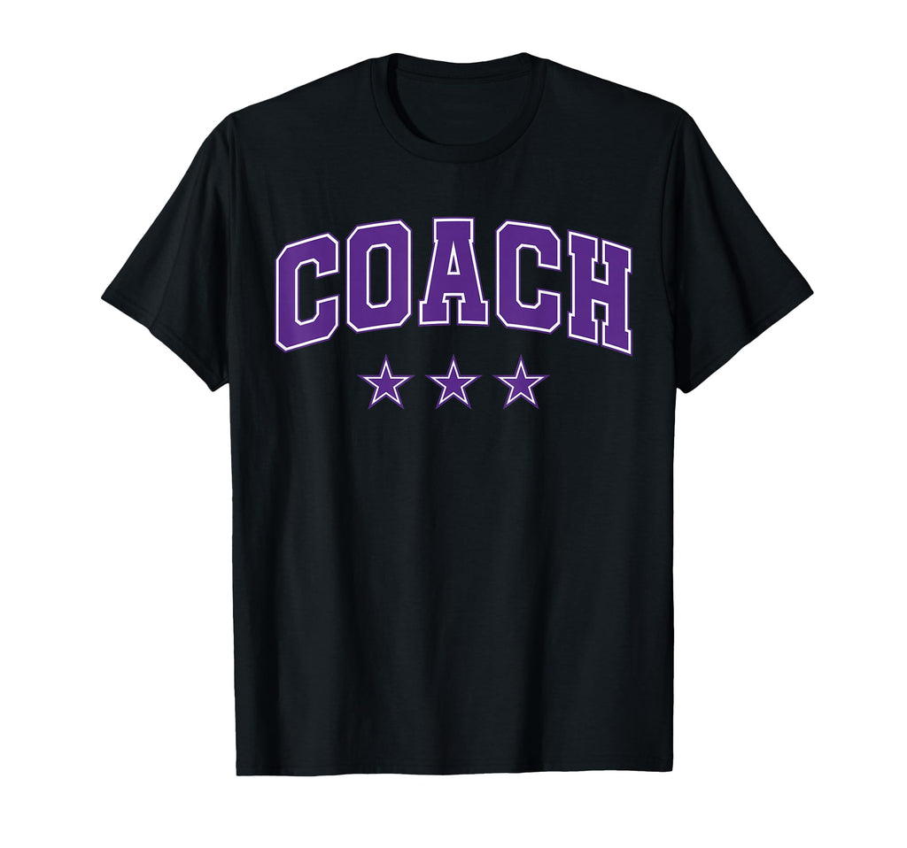 Coach All Purple Stars Text T-Shirt - Fun Novelty Design Men Women - T-Shirt, Sweatshirt, Hoodie