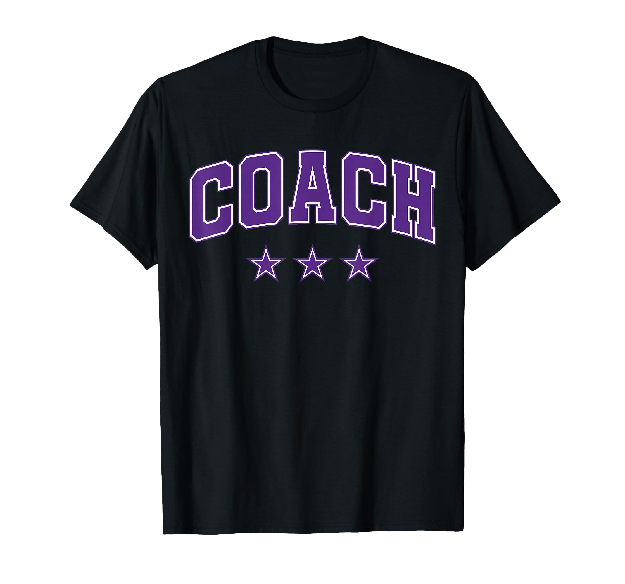 Coach All Purple Stars Text T-Shirt - Fun Novelty Design Men Women - T-Shirt, Sweatshirt, Hoodie