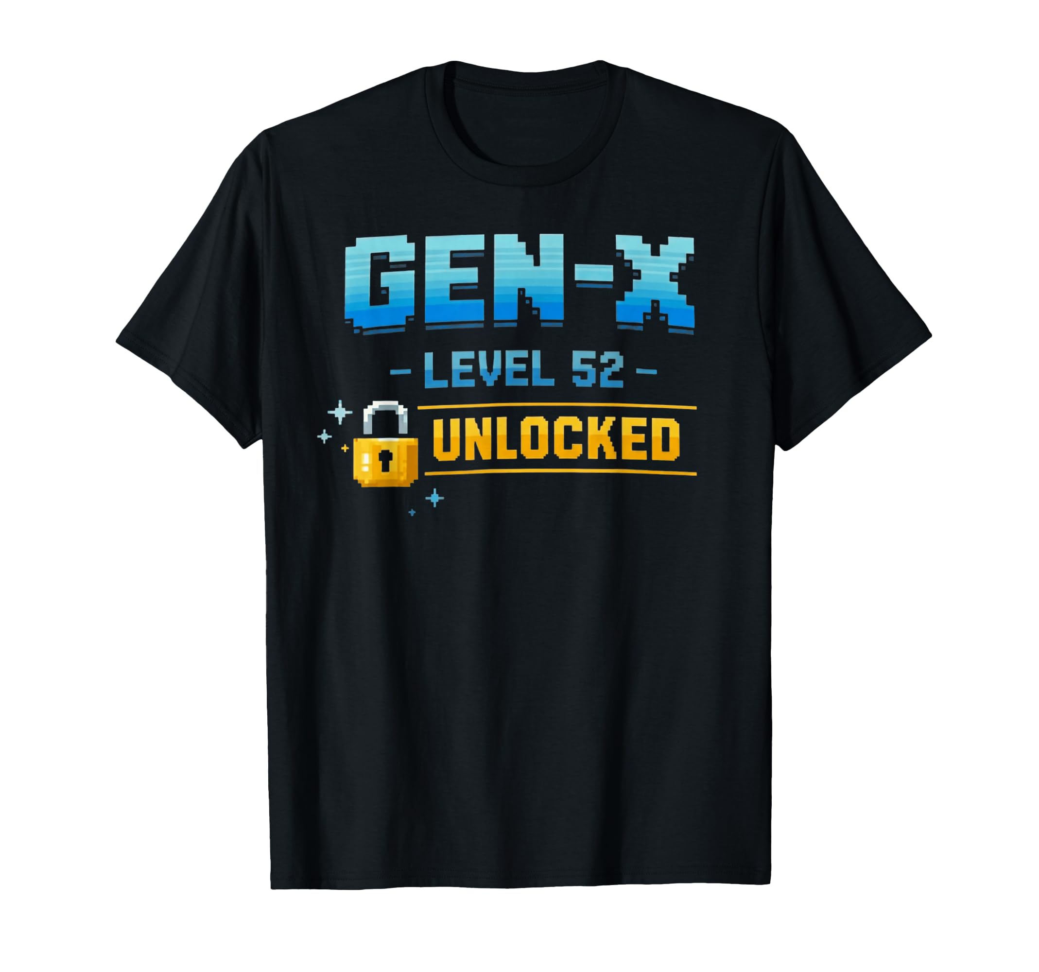 Gen X Level 52 Unlocked Gamer Birthday T-Shirt - Custom Art Print Men Women - T-Shirt, Sweatshirt, Hoodie