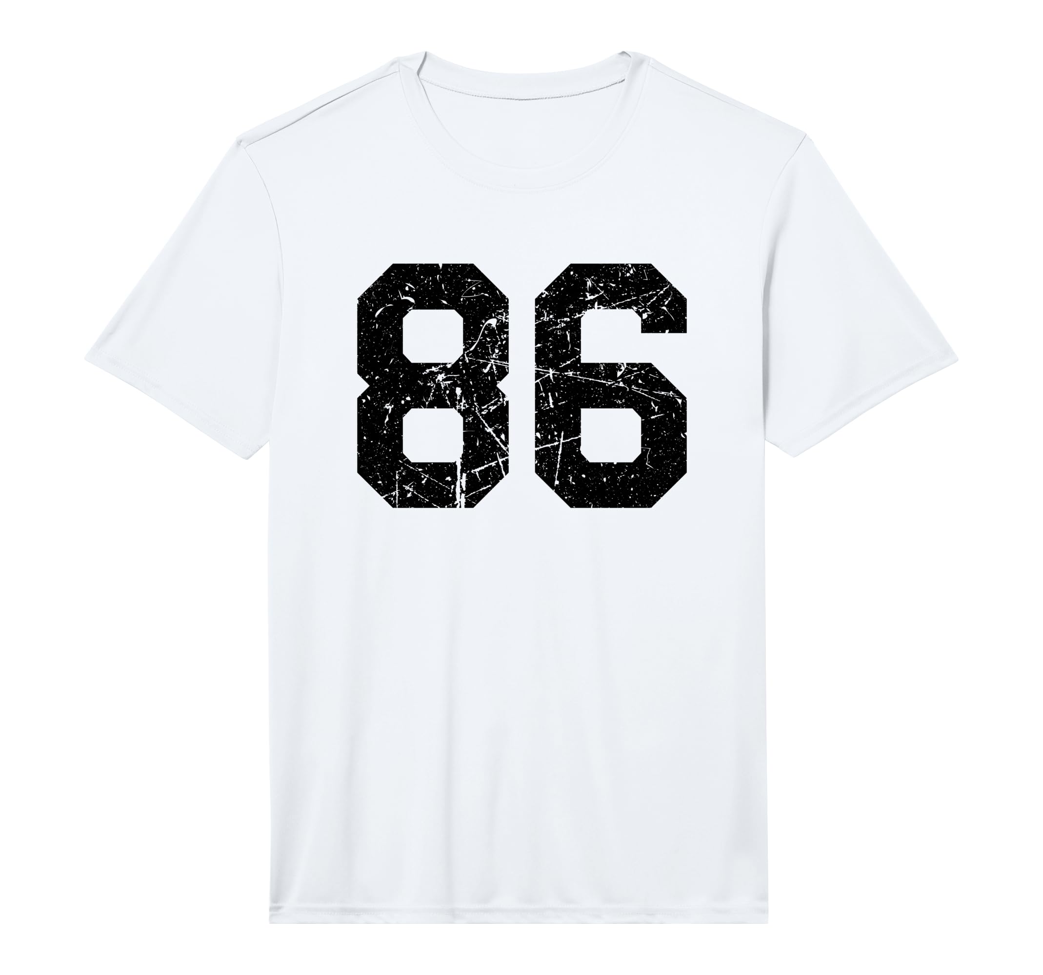 Number 86 Sport Black Distressed T-Shirt - Fun Novelty Design for Adults - T-Shirt, Sweatshirt, Hoodie
