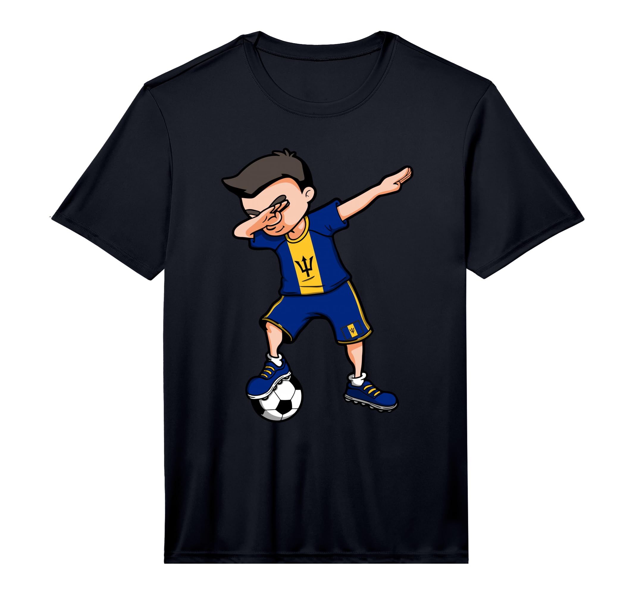 Dabbing Soccer Barbados Football Fans T-Shirt - Minimalist Print Unisex - T-Shirt, Sweatshirt, Hoodie
