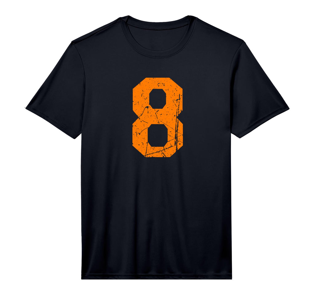 Number 8 Orange Distressed Sport Number T-Shirt - Aesthetic Graphic Unisex - T-Shirt, Sweatshirt, Hoodie