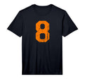 Number 8 Orange Distressed Sport Number T-Shirt - Aesthetic Graphic Unisex - T-Shirt, Sweatshirt, Hoodie