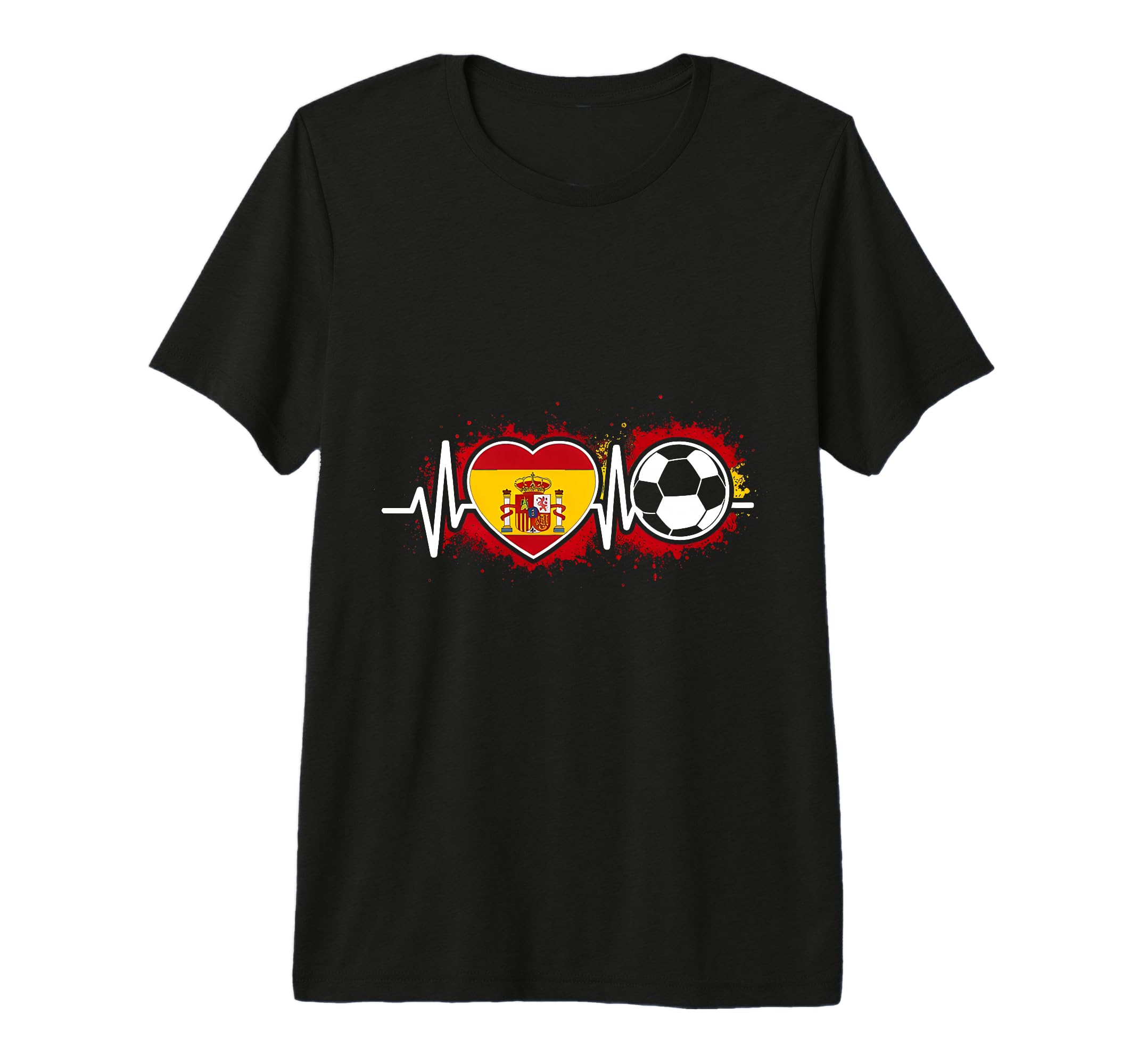 Spanish Football Heartbeat Spain T-Shirt - Aesthetic Graphic Men Women - T-Shirt, Sweatshirt, Hoodie