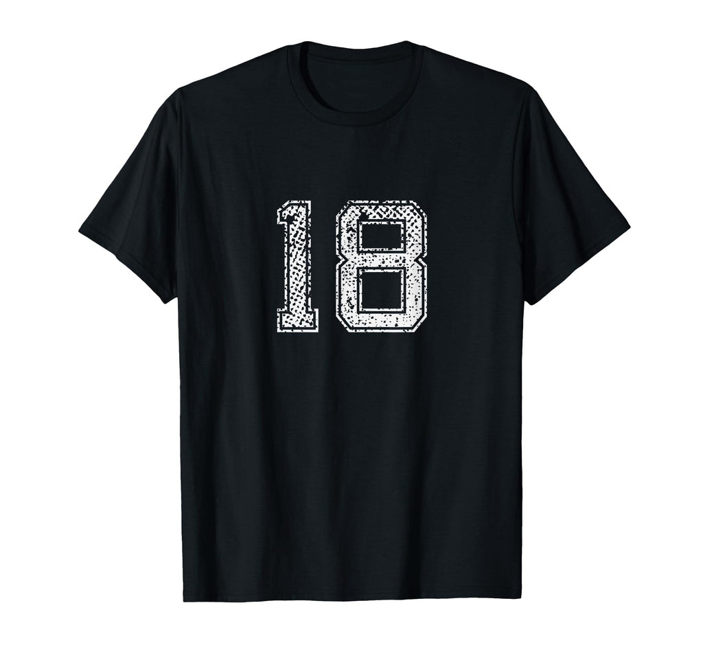 Number 18 Big Numbered Team Jersey T-Shirt - Streetwear Style Unisex - T-Shirt, Sweatshirt, Hoodie