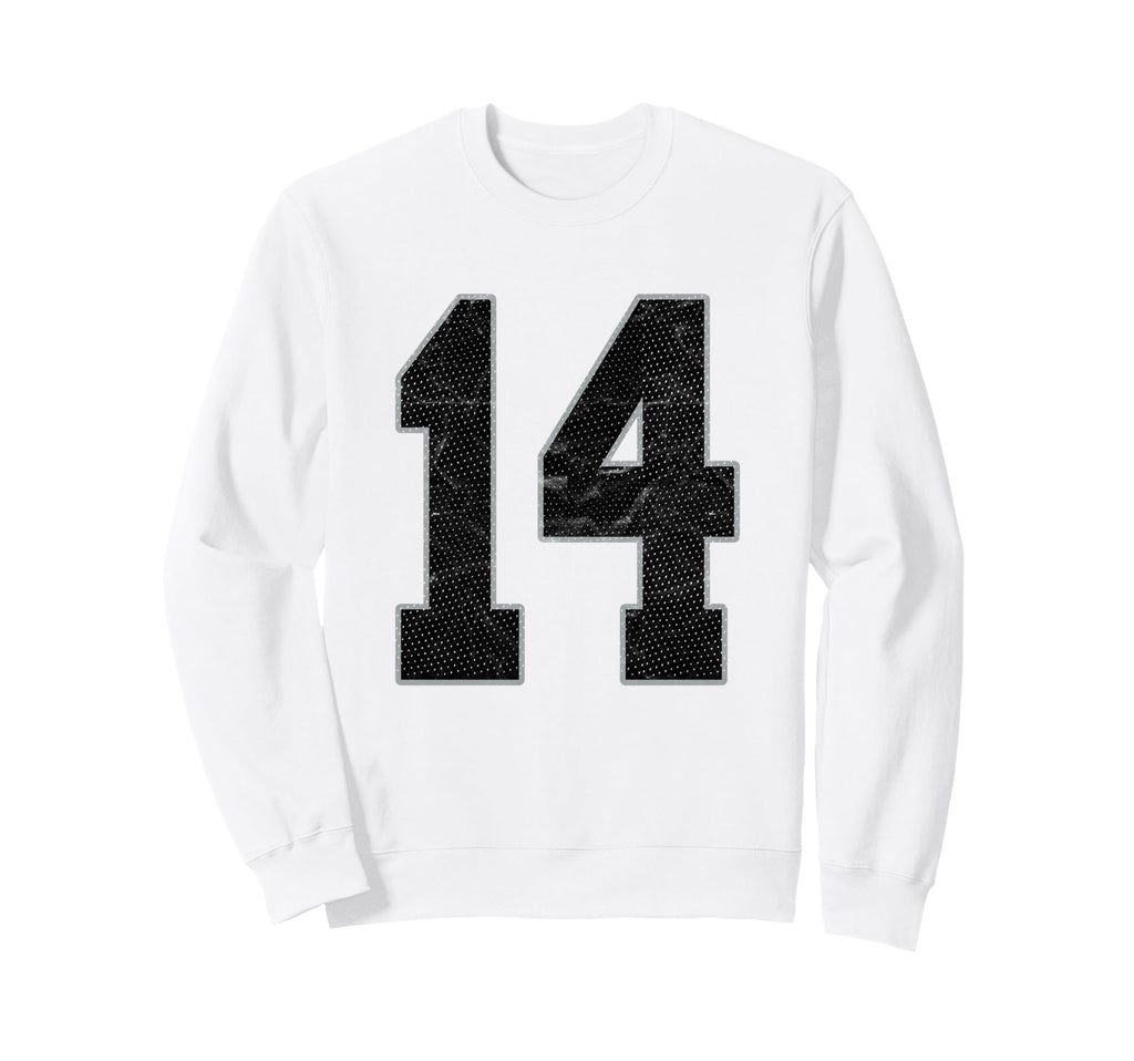 Number 14 Numbered Uniform Sweatshirt - Fun Novelty Design Men Women - T-Shirt, Sweatshirt, Hoodie