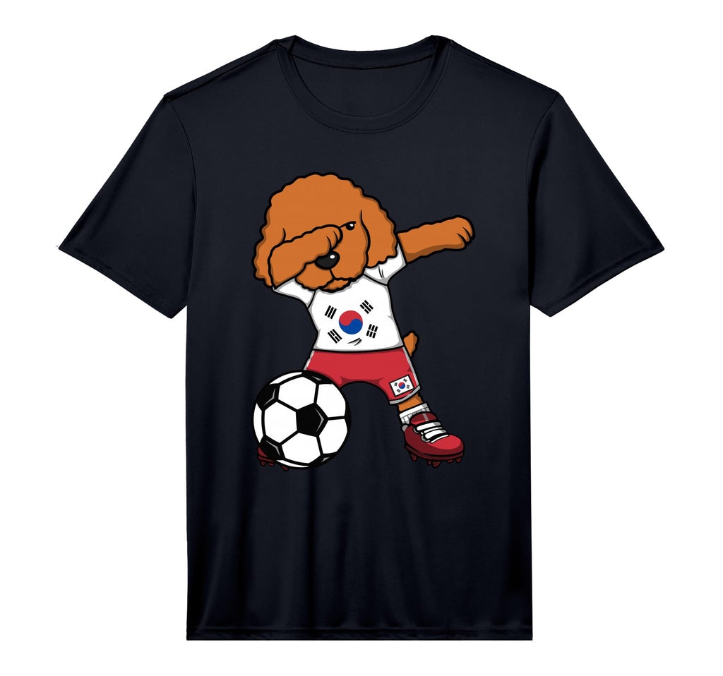 Dabbing Poodle Dog South Korea Soccer Fans T-Shirt - Graphic Print Unisex - T-Shirt, Sweatshirt, Hoodie