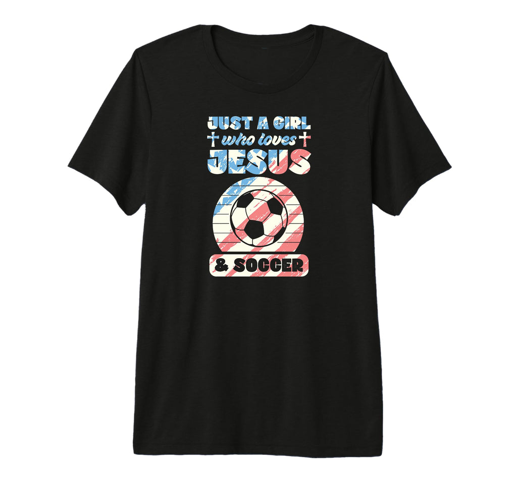 Just Who Loves Jesus And Soccer T-Shirt - Trendy Graphic for Adults - T-Shirt, Sweatshirt, Hoodie