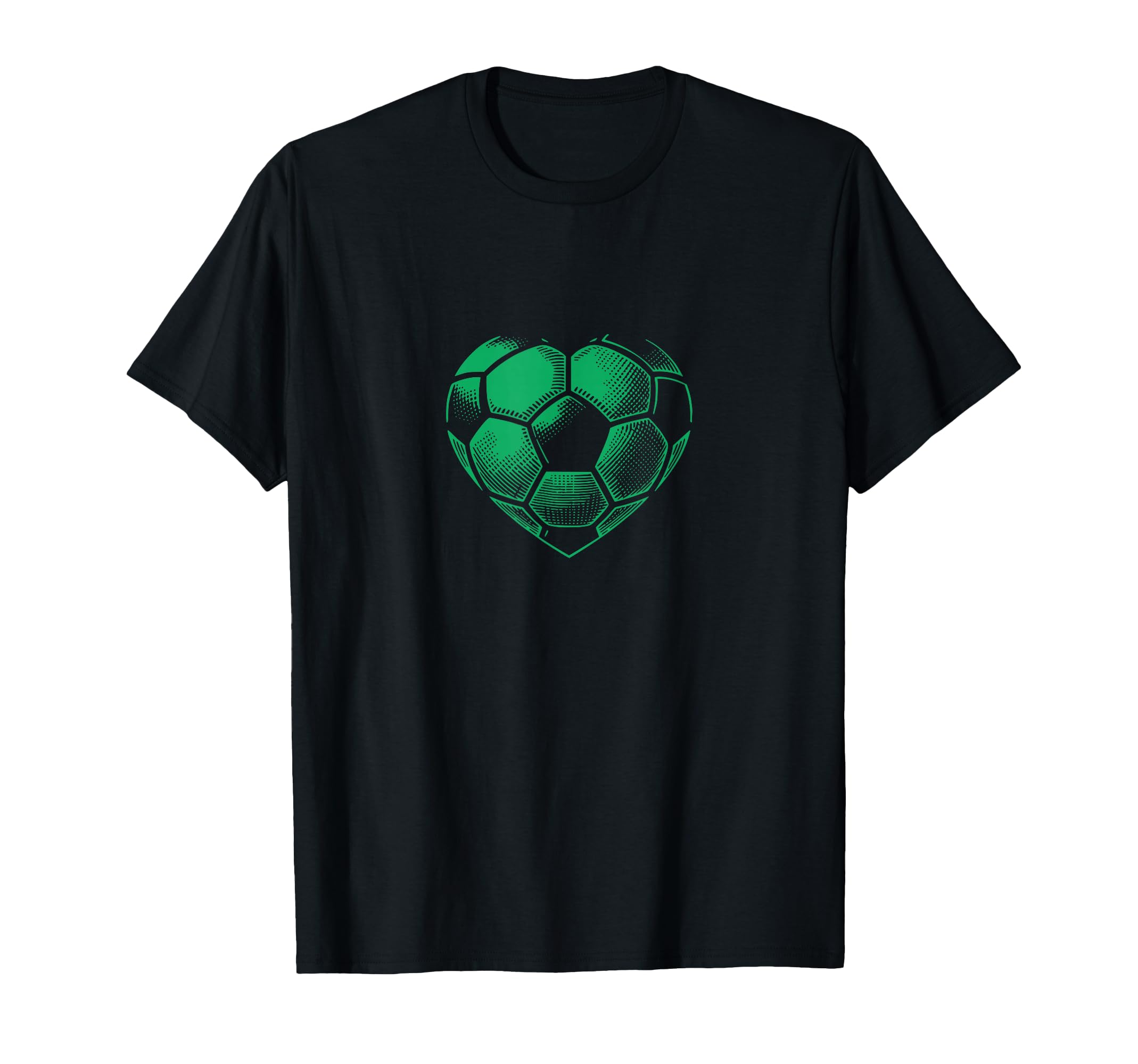 Soccer Ball Green Color Heart Mom T-Shirt - Streetwear Style for Adults - T-Shirt, Sweatshirt, Hoodie
