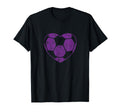Purple Soccer Ball Mom Fan Simple Heart T-Shirt - Trendy Graphic Men Women - T-Shirt, Sweatshirt, Hoodie