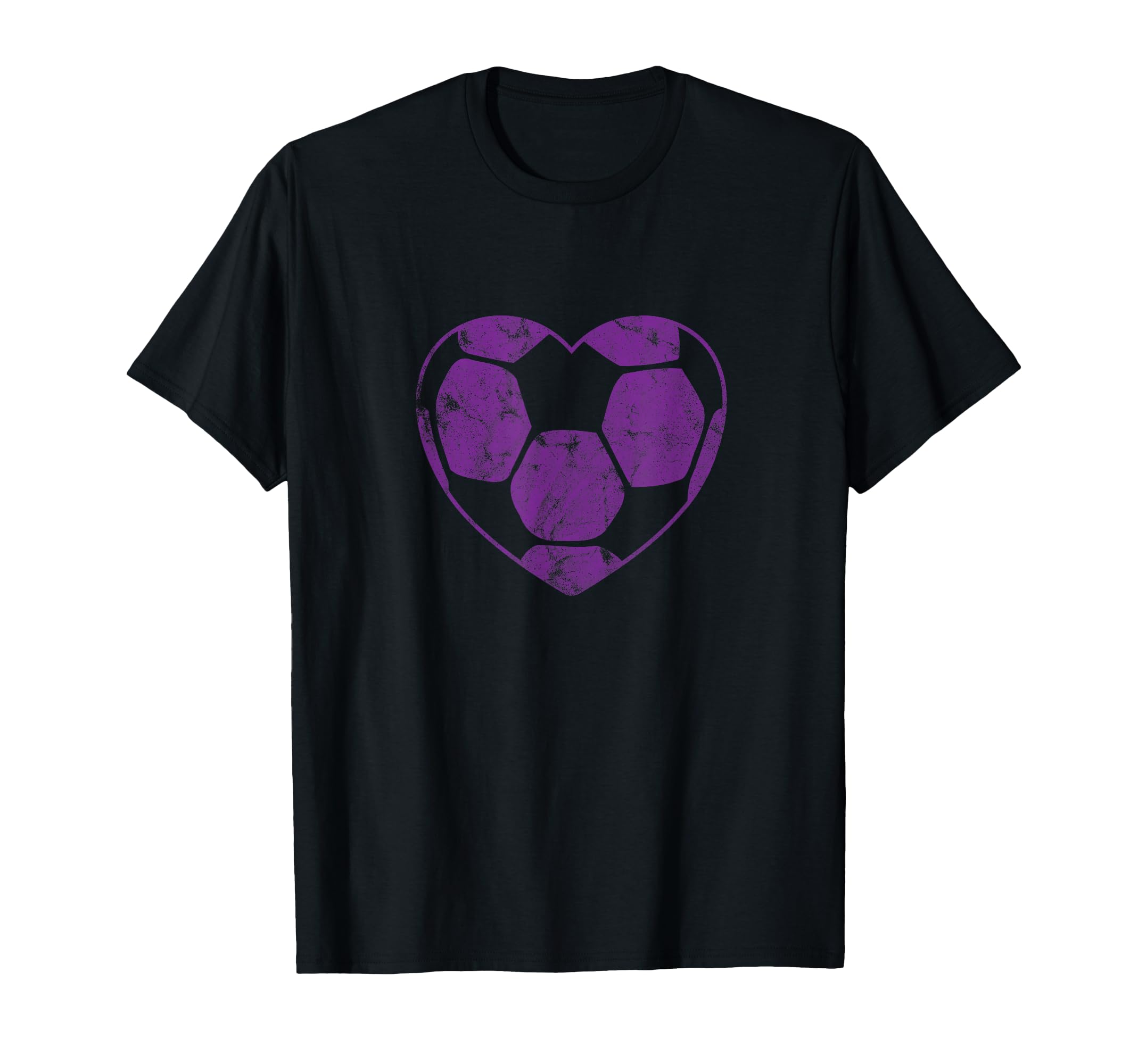 Purple Soccer Ball Mom Fan Simple Heart T-Shirt - Trendy Graphic Men Women - T-Shirt, Sweatshirt, Hoodie