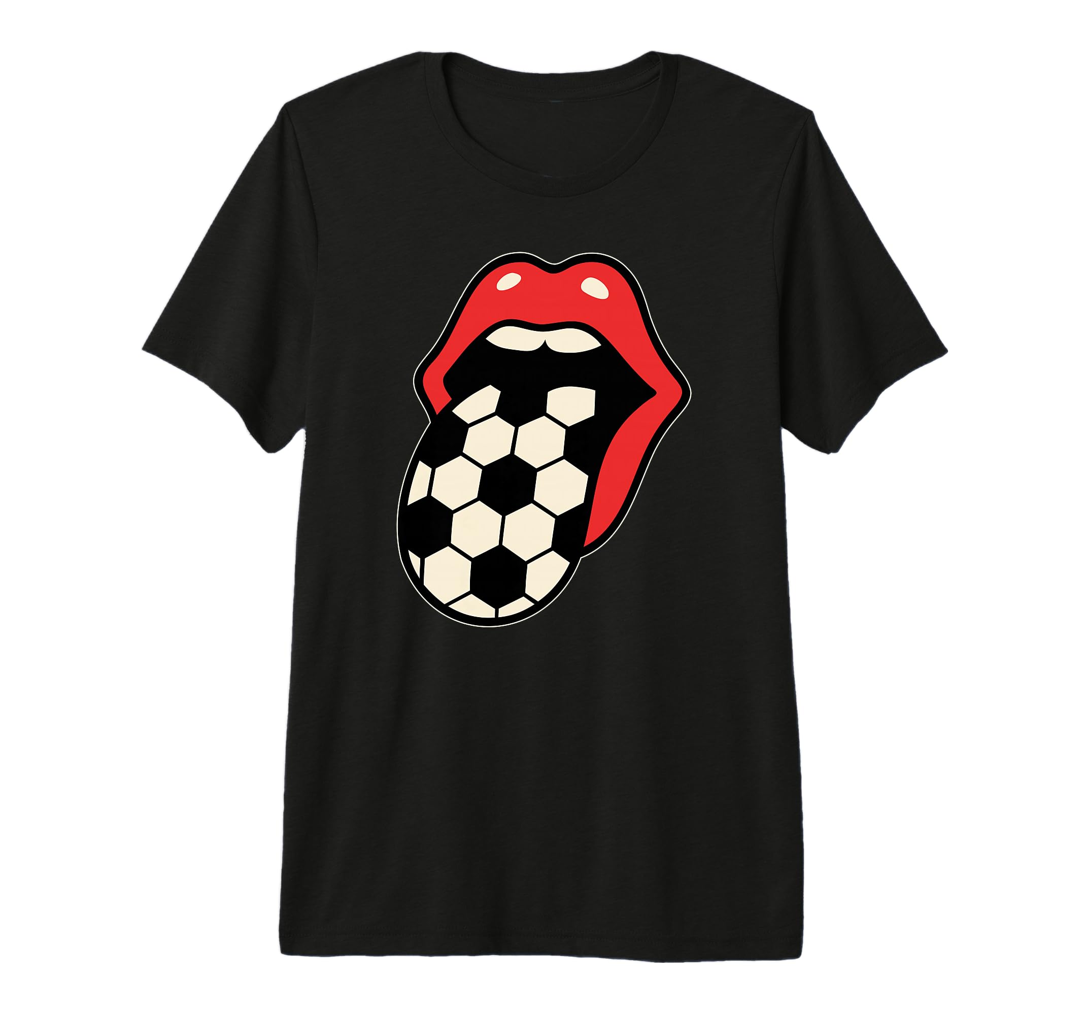Soccer Tongue Red Lips Tri Blend T-Shirt - Aesthetic Graphic Unisex - T-Shirt, Sweatshirt, Hoodie