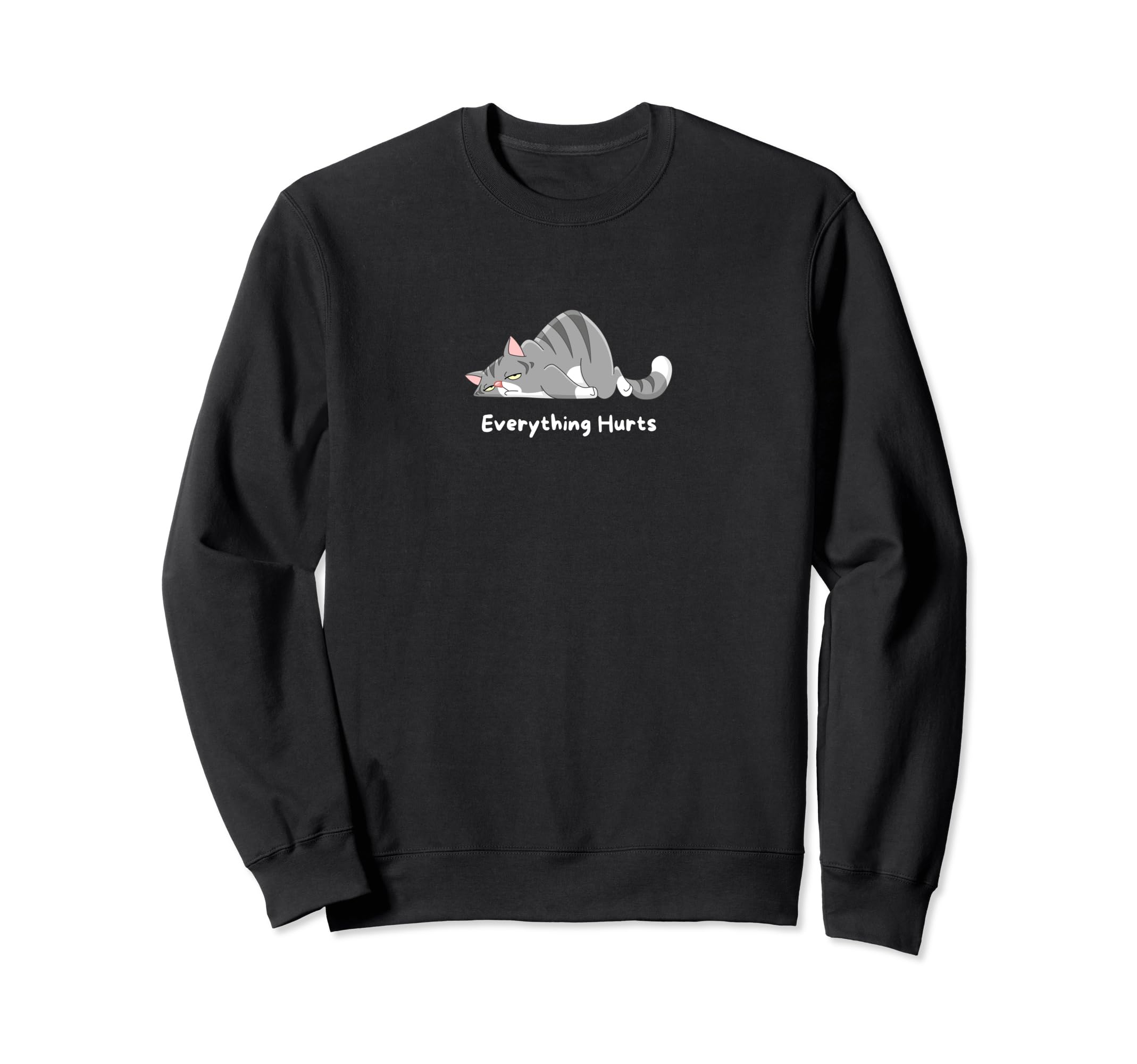 Everything Hurts Funny Cat Athlete Sweatshirt - Novelty Apparel Men Women - T-Shirt, Sweatshirt, Hoodie