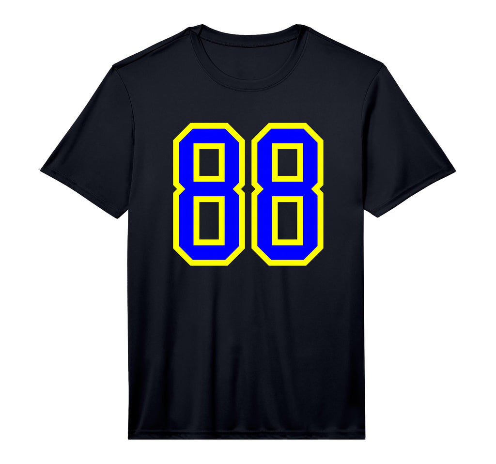 Number 88 Blue Yellow Plain Number T-Shirt - Minimalist Print for Adults - T-Shirt, Sweatshirt, Hoodie