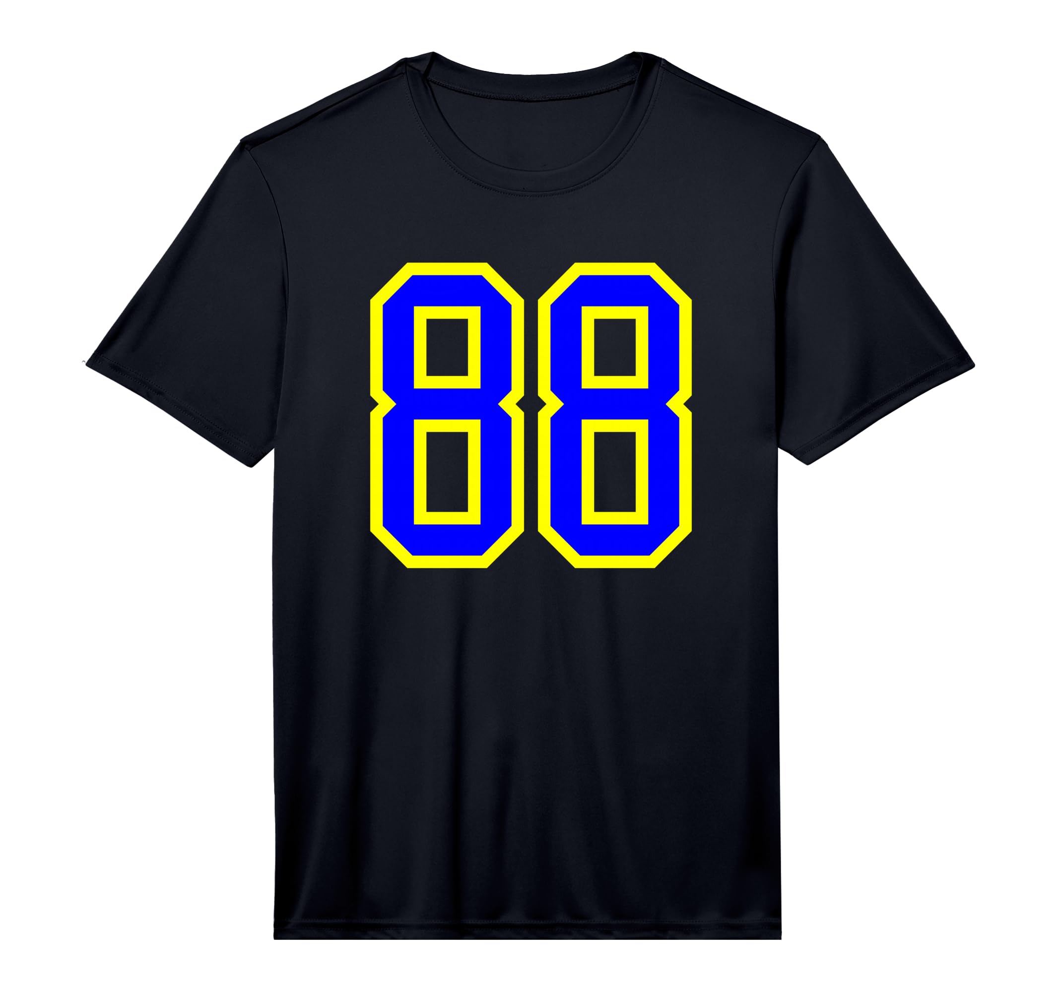 Number 88 Blue Yellow Plain Number T-Shirt - Minimalist Print for Adults - T-Shirt, Sweatshirt, Hoodie
