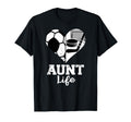 Aunt Life Soccer Hockey Heart Split T-Shirt - Custom Art Print Unisex - T-Shirt, Sweatshirt, Hoodie