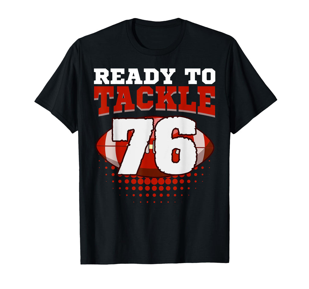 Football 76Th Birthday Player T-Shirt - Aesthetic Graphic for Adults - T-Shirt, Sweatshirt, Hoodie