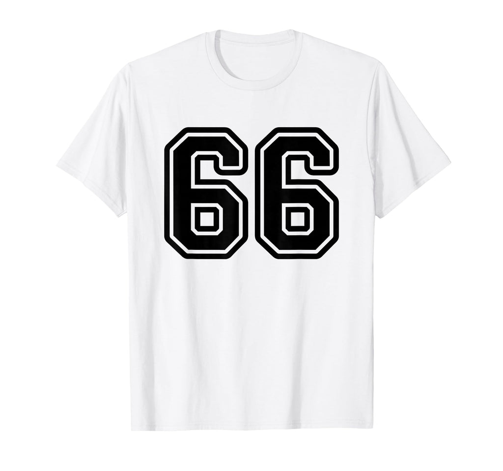 Sports Team Black Number 66 T-Shirt - Minimalist Print Men Women - T-Shirt, Sweatshirt, Hoodie