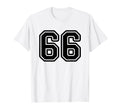 Sports Team Black Number 66 T-Shirt - Minimalist Print Men Women - T-Shirt, Sweatshirt, Hoodie
