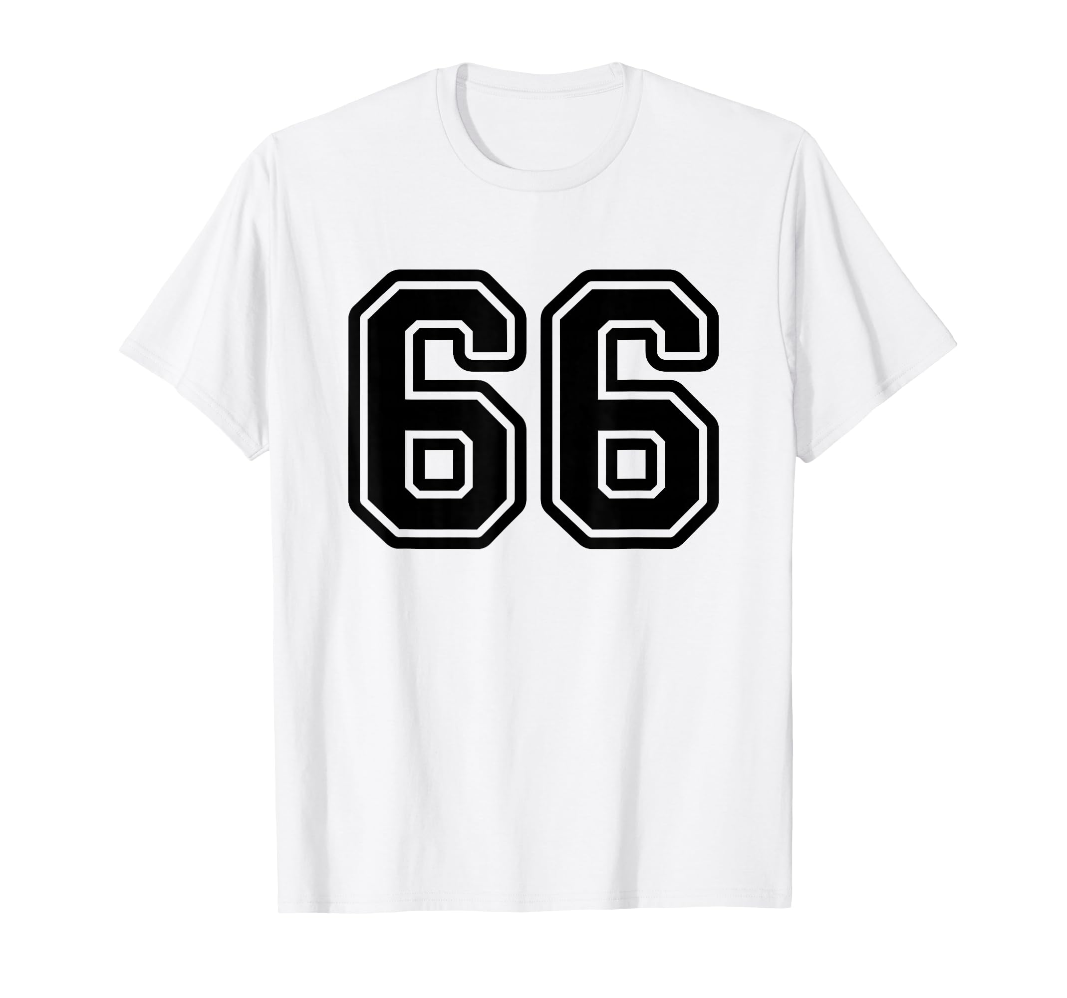 Sports Team Black Number 66 T-Shirt - Minimalist Print Men Women - T-Shirt, Sweatshirt, Hoodie