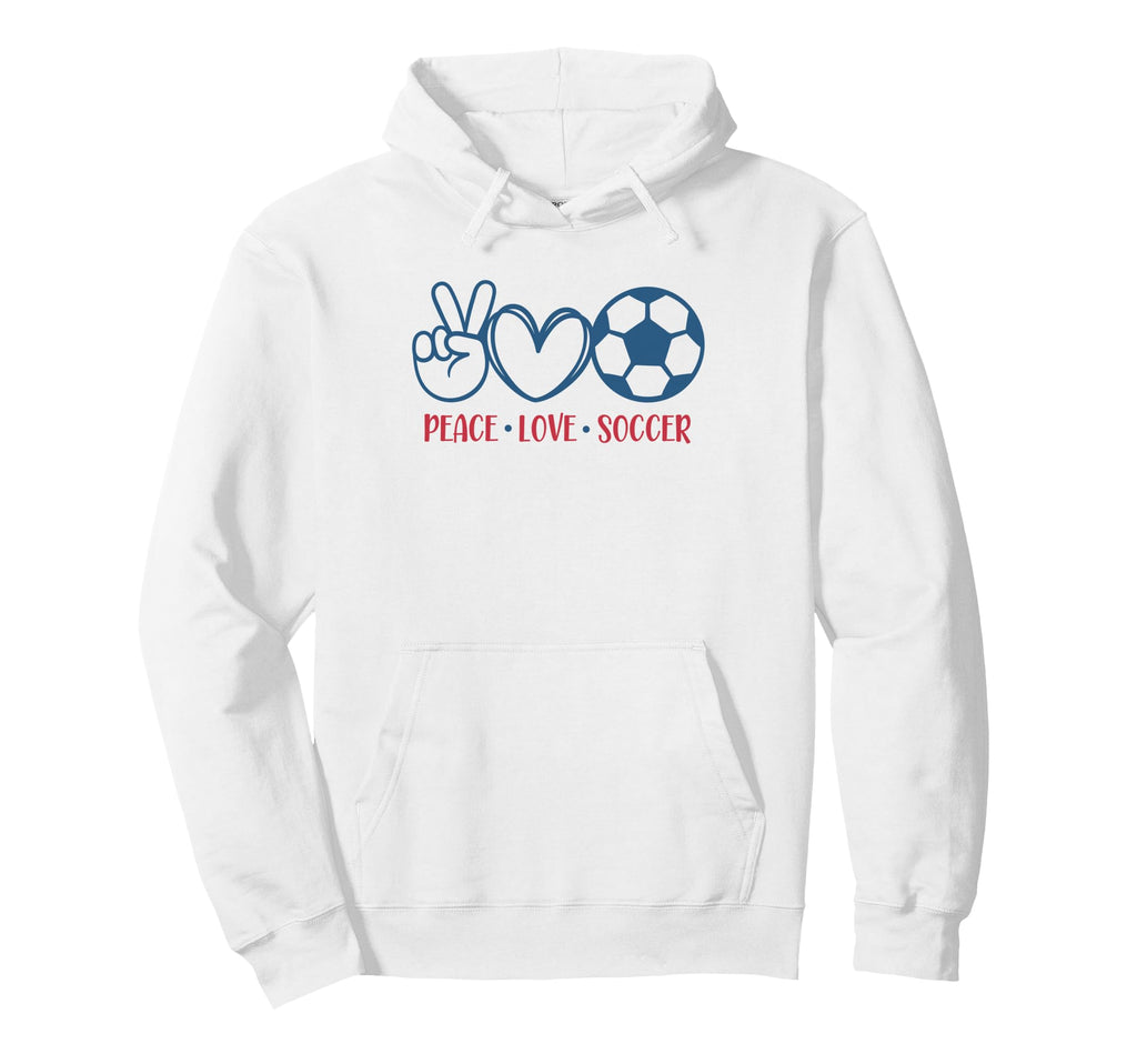 Peace Love Soccer Fan Training Soccer Hoodie - Minimalist Print Unisex - T-Shirt, Sweatshirt, Hoodie
