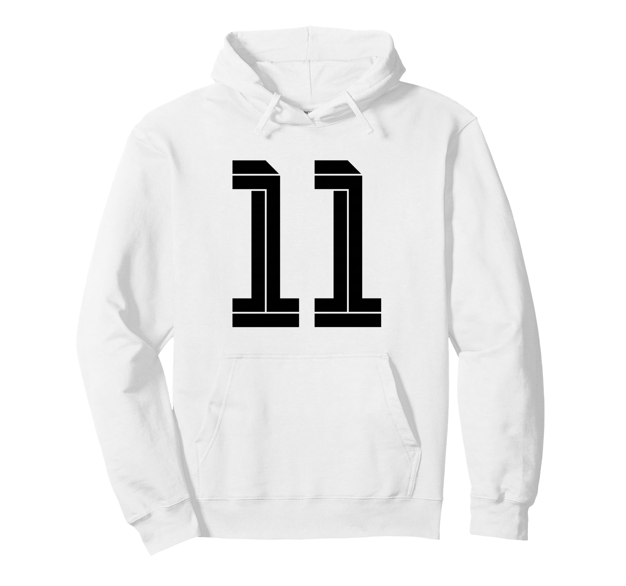11 White Number 11 Sports Fan Soccer Hoodie - Graphic Print Men Women - T-Shirt, Sweatshirt, Hoodie
