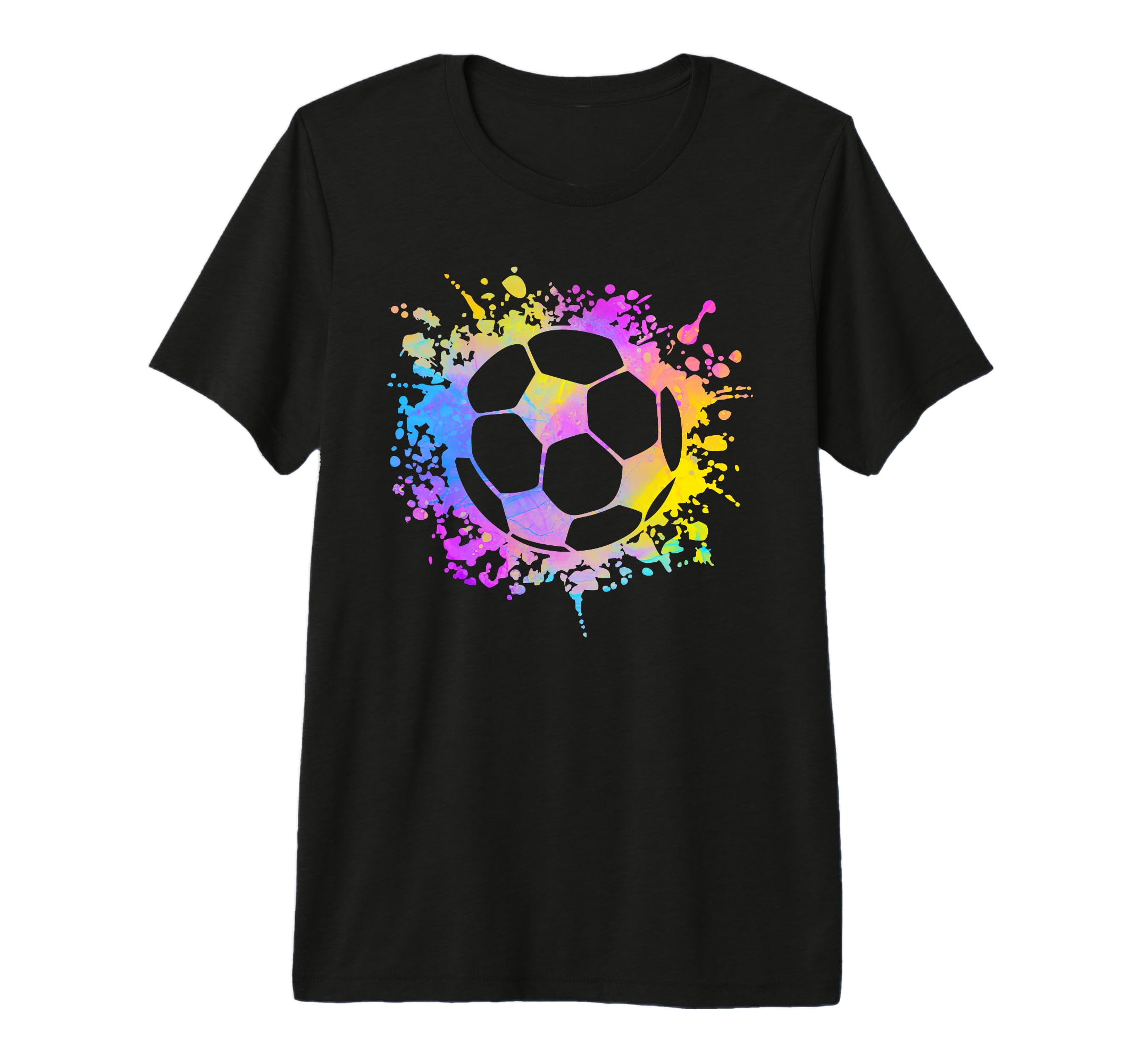 Soccer Ball Watercolor Paint Splashes T-Shirt - Streetwear Style Men Women - T-Shirt, Sweatshirt, Hoodie