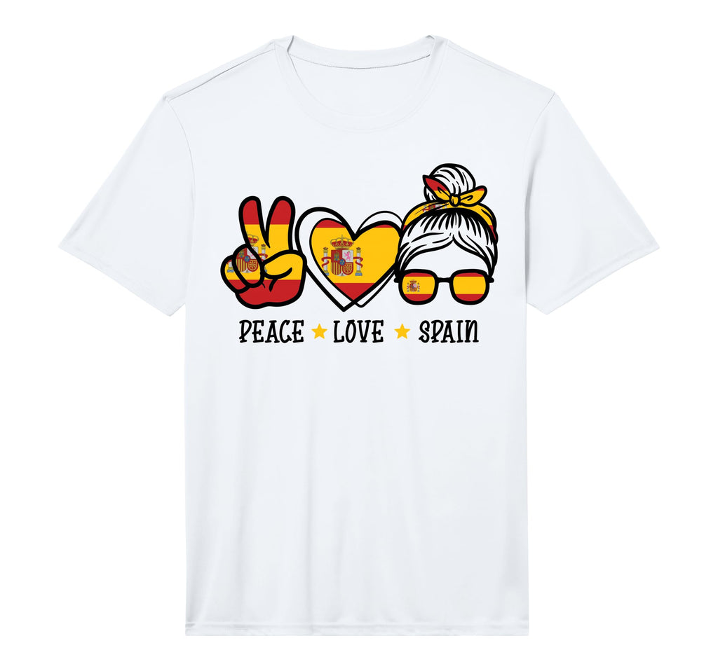 Peace Love Spain Messy Bun Spanish T-Shirt - Novelty Apparel Men Women - T-Shirt, Sweatshirt, Hoodie