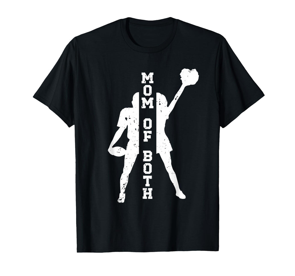 Mom Both Proud Football And Cheer Mom T-Shirt - Minimalist Print Men Women - T-Shirt, Sweatshirt, Hoodie