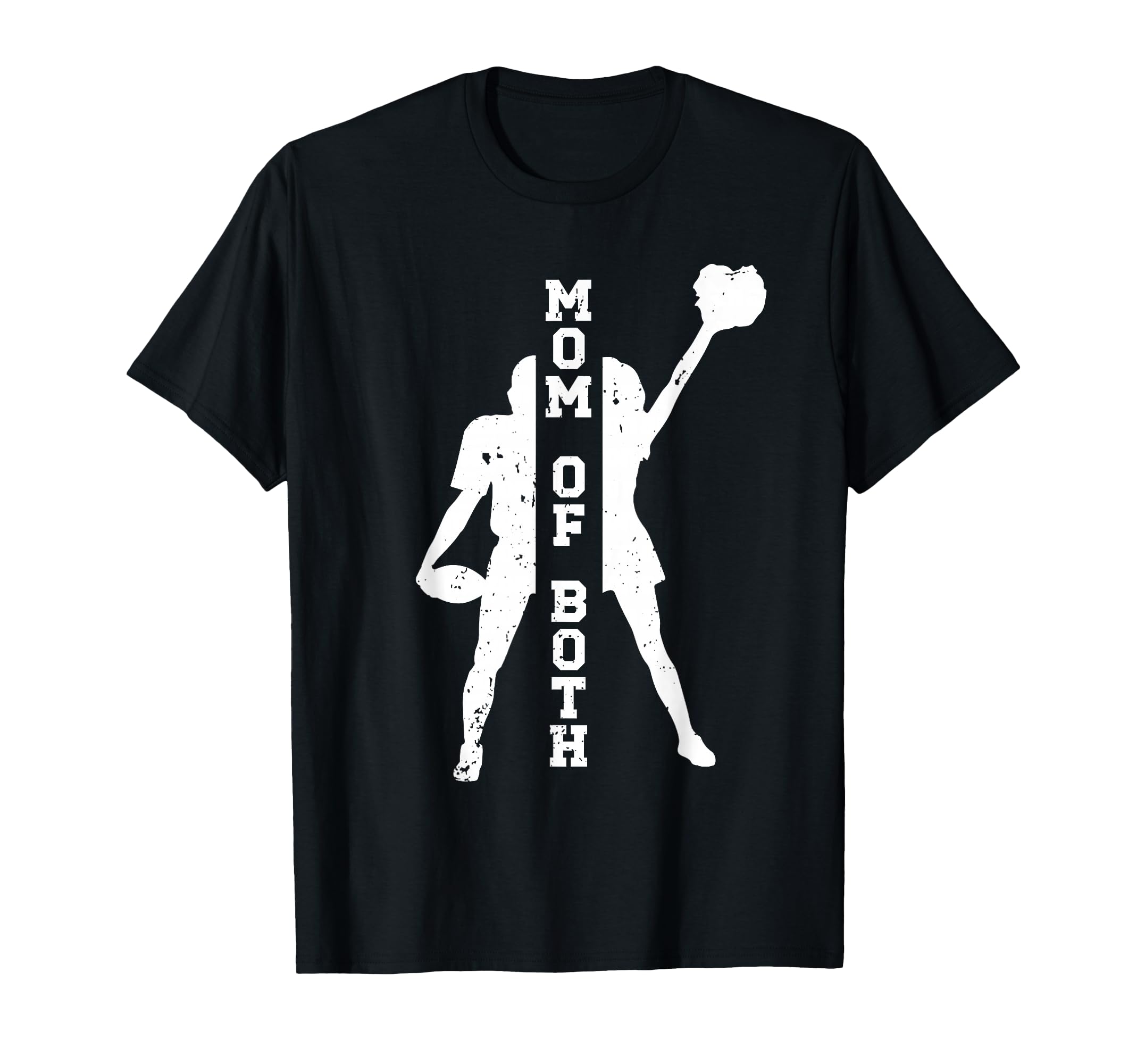 Mom Both Proud Football And Cheer Mom T-Shirt - Minimalist Print Men Women - T-Shirt, Sweatshirt, Hoodie
