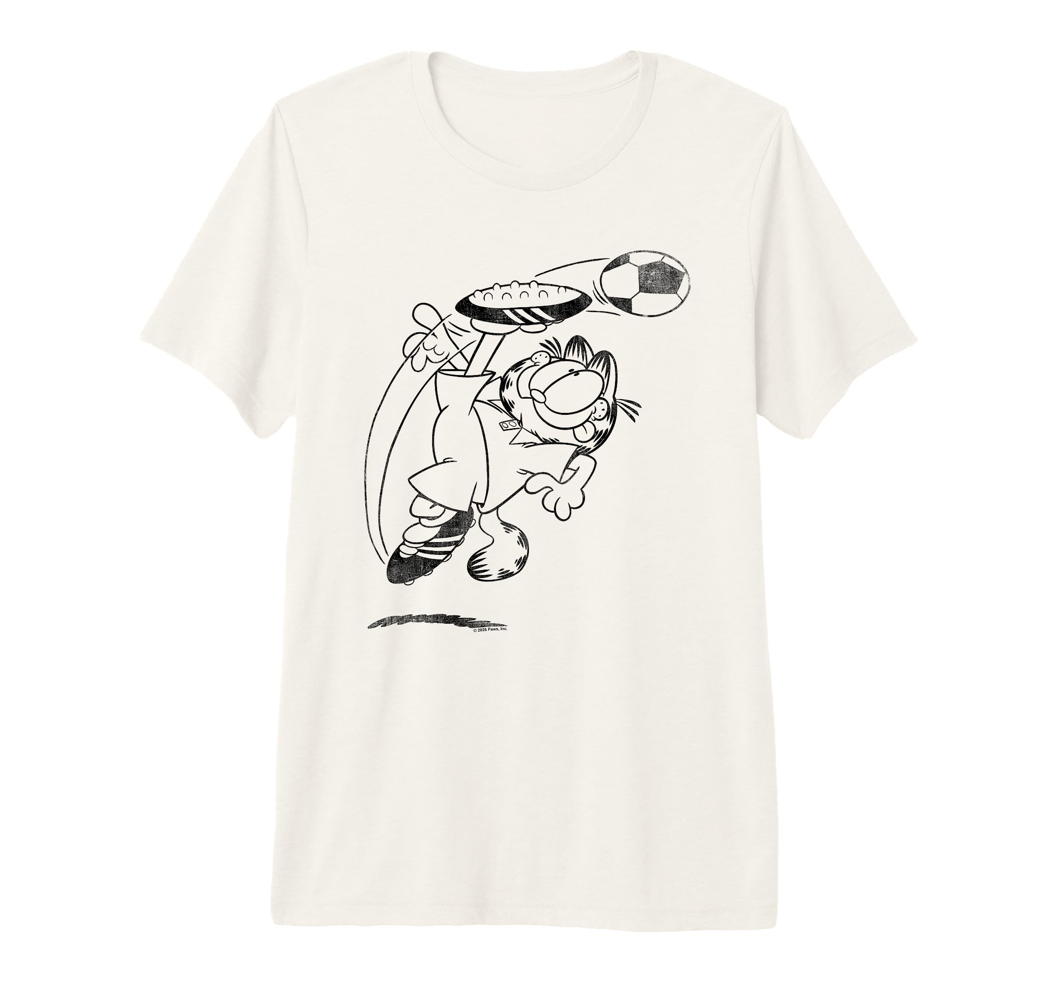 Garfield Soccer Kick Tri Blend T-Shirt - Fun Novelty Design for Adults - T-Shirt, Sweatshirt, Hoodie