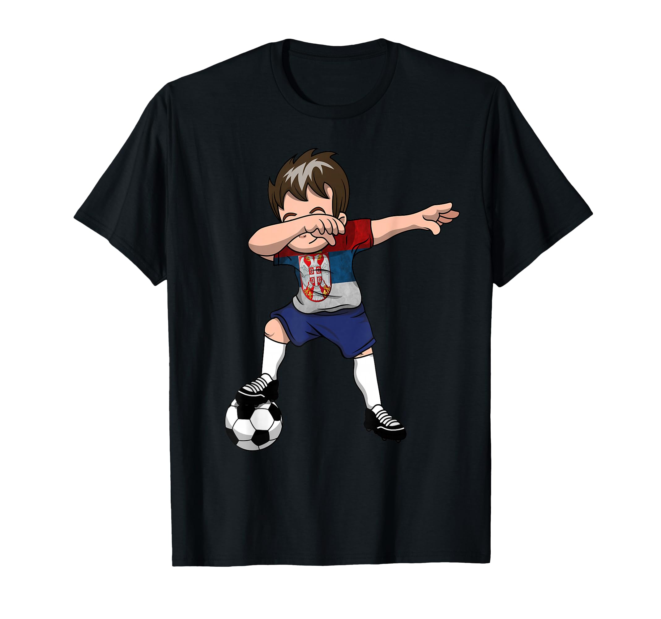 Dabbing Soccer Serbia Serbian T-Shirt - Novelty Apparel for Adults - T-Shirt, Sweatshirt, Hoodie