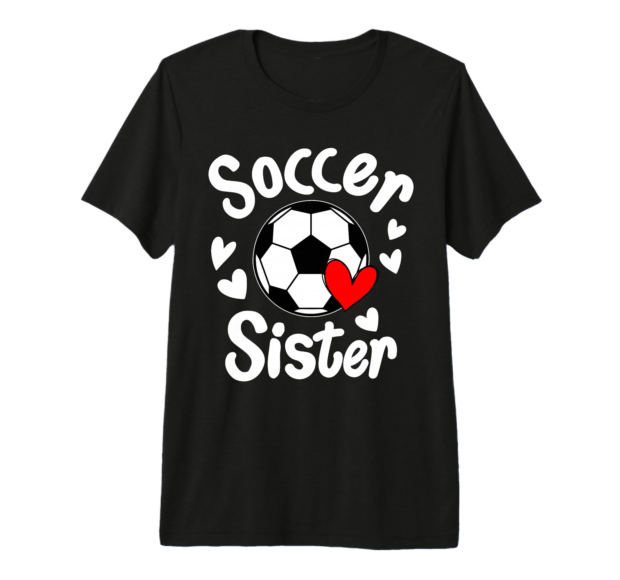 Soccer Sister Heart Big Sister Little T-Shirt - Minimalist Print Unisex - T-Shirt, Sweatshirt, Hoodie