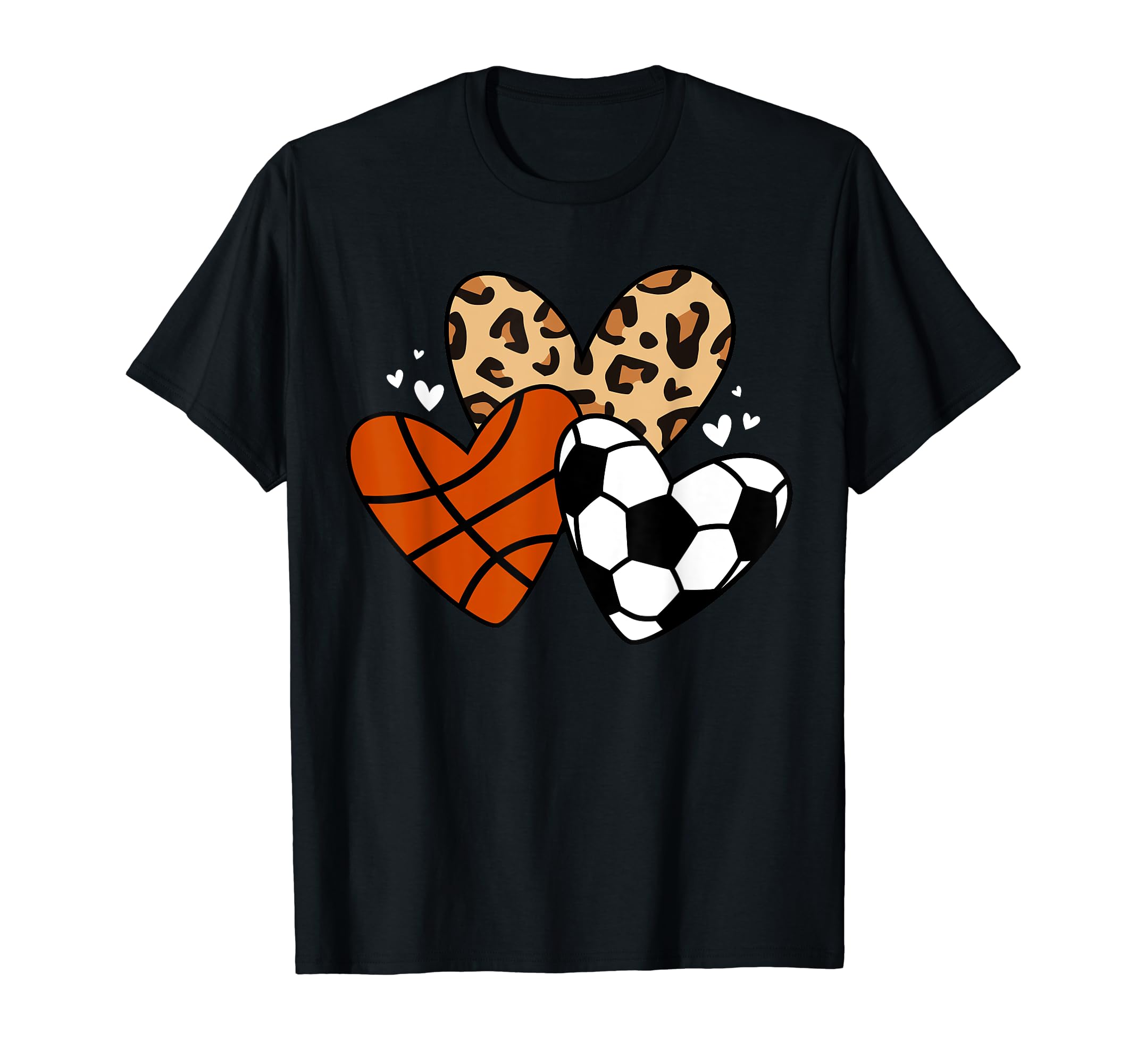 Soccer Basketball Heart Funny Soccer T-Shirt - Custom Art Print Men Women - T-Shirt, Sweatshirt, Hoodie