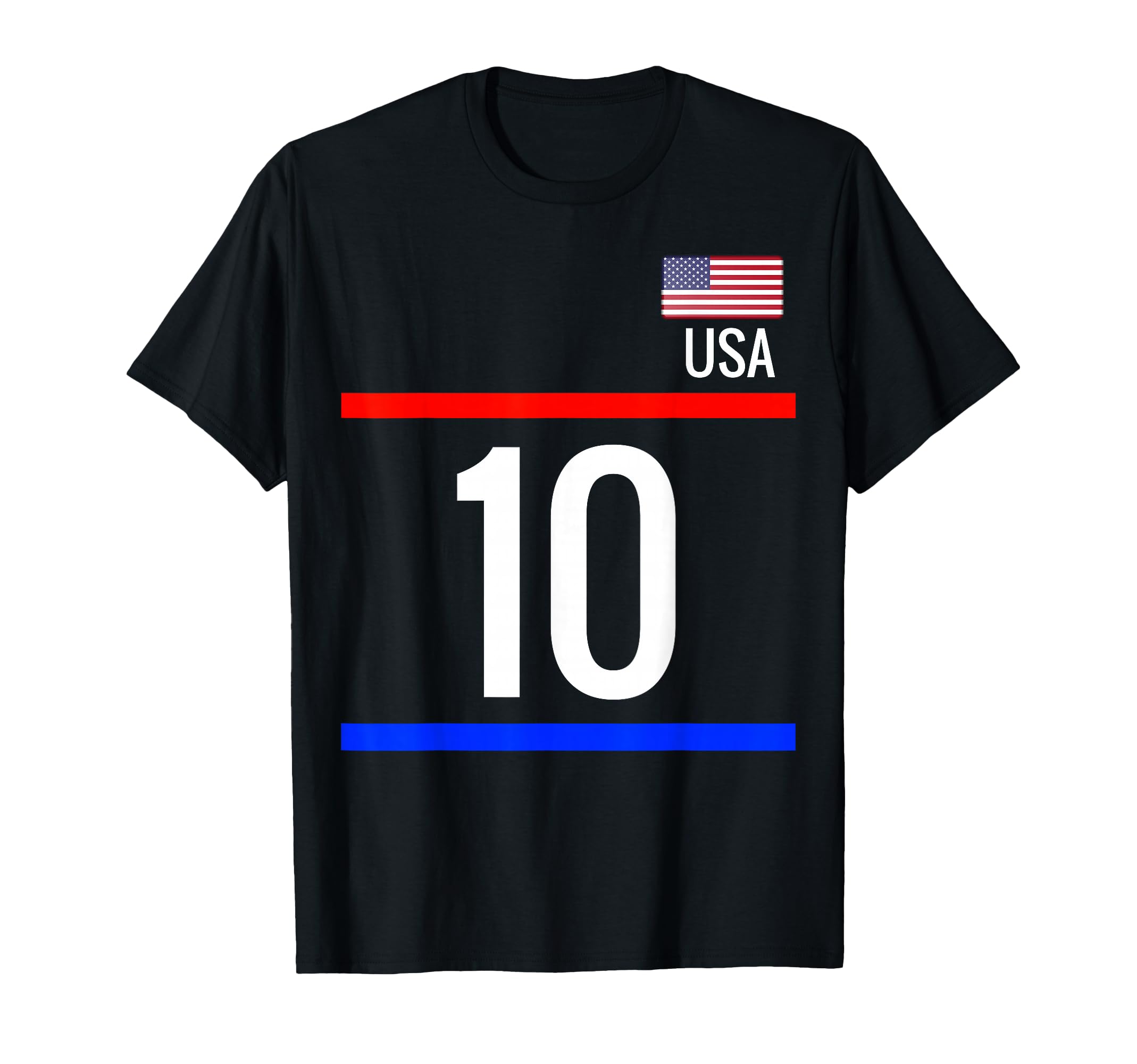 Usa Soccer Number 10 Sports T-Shirt - Minimalist Print Unisex - T-Shirt, Sweatshirt, Hoodie