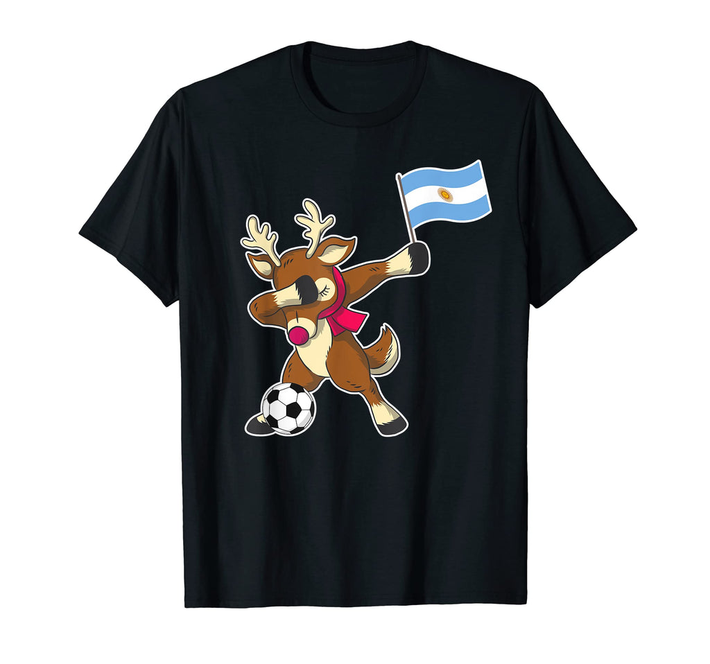 Soccer Argentinian Flag Reindeer T-Shirt - Custom Art Print Men Women - T-Shirt, Sweatshirt, Hoodie