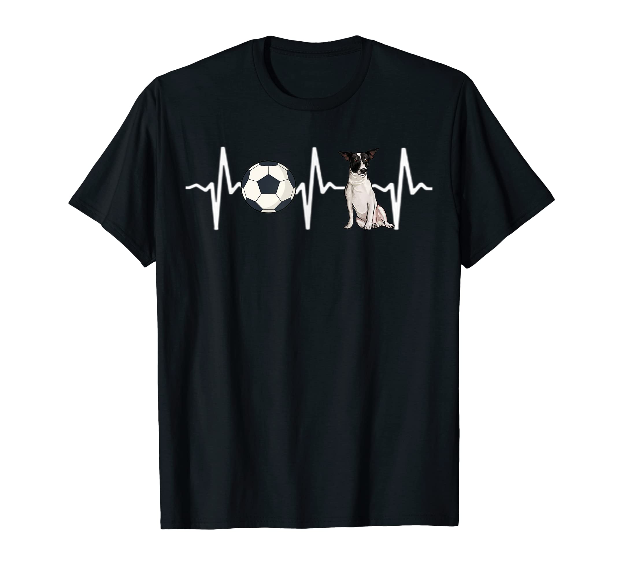 Soccer Rat Terrier Heartbeat Dog Lover T-Shirt - Graphic Print Men Women - T-Shirt, Sweatshirt, Hoodie