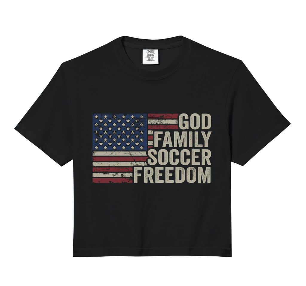 God Family Soccer Freedom Player T-Shirt - Minimalist Print for Adults - T-Shirt, Sweatshirt, Hoodie