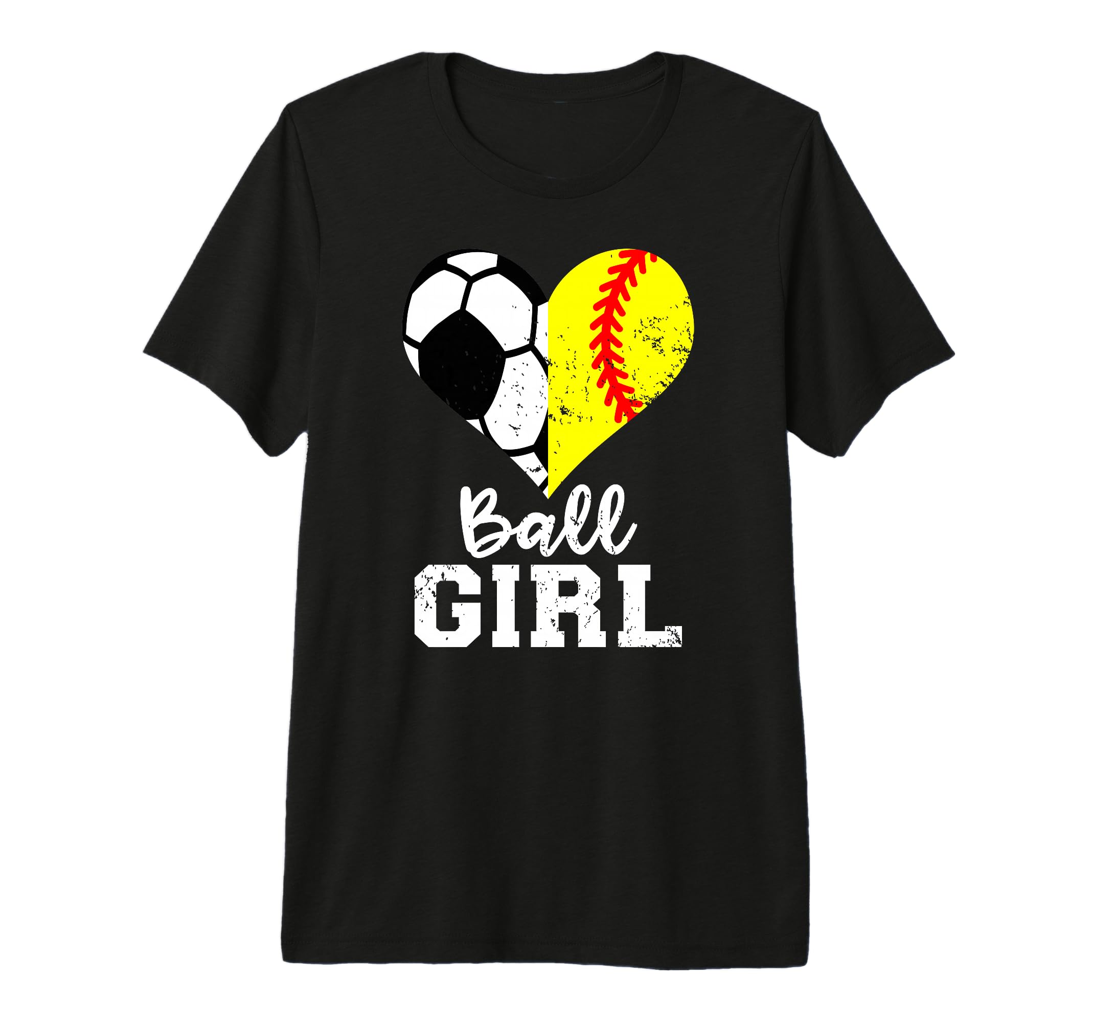 Ball Heart Funny Soccer Softball Tri Blend T-Shirt - Trendy Graphic Unisex - T-Shirt, Sweatshirt, Hoodie
