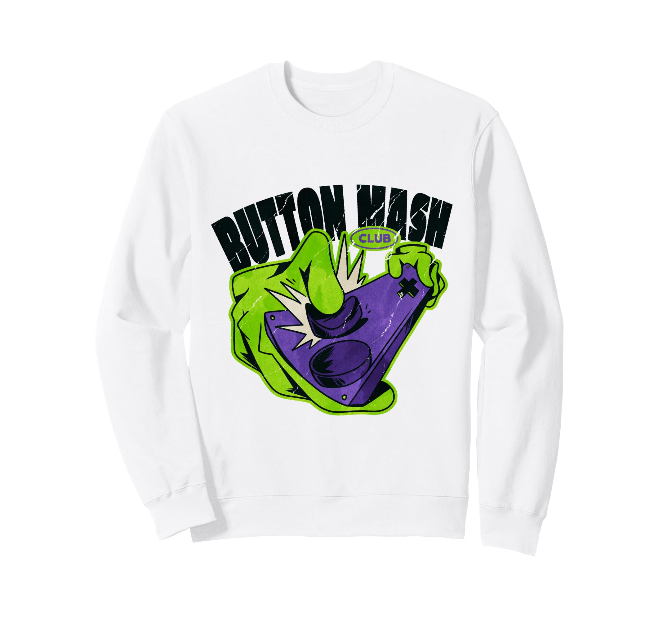 Button Mash Club Gaming Arcade Sweatshirt - Unique Graphic for Adults - T-Shirt, Sweatshirt, Hoodie