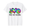 Peace Love Volleyball Player Coach T-Shirt - Fun Novelty Design for Adults - T-Shirt, Sweatshirt, Hoodie