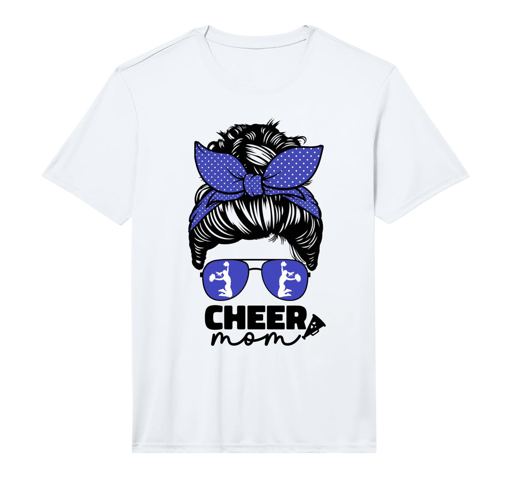 Cheer Mom Cheerleader Mom Blue T-Shirt - Aesthetic Graphic for Adults - T-Shirt, Sweatshirt, Hoodie