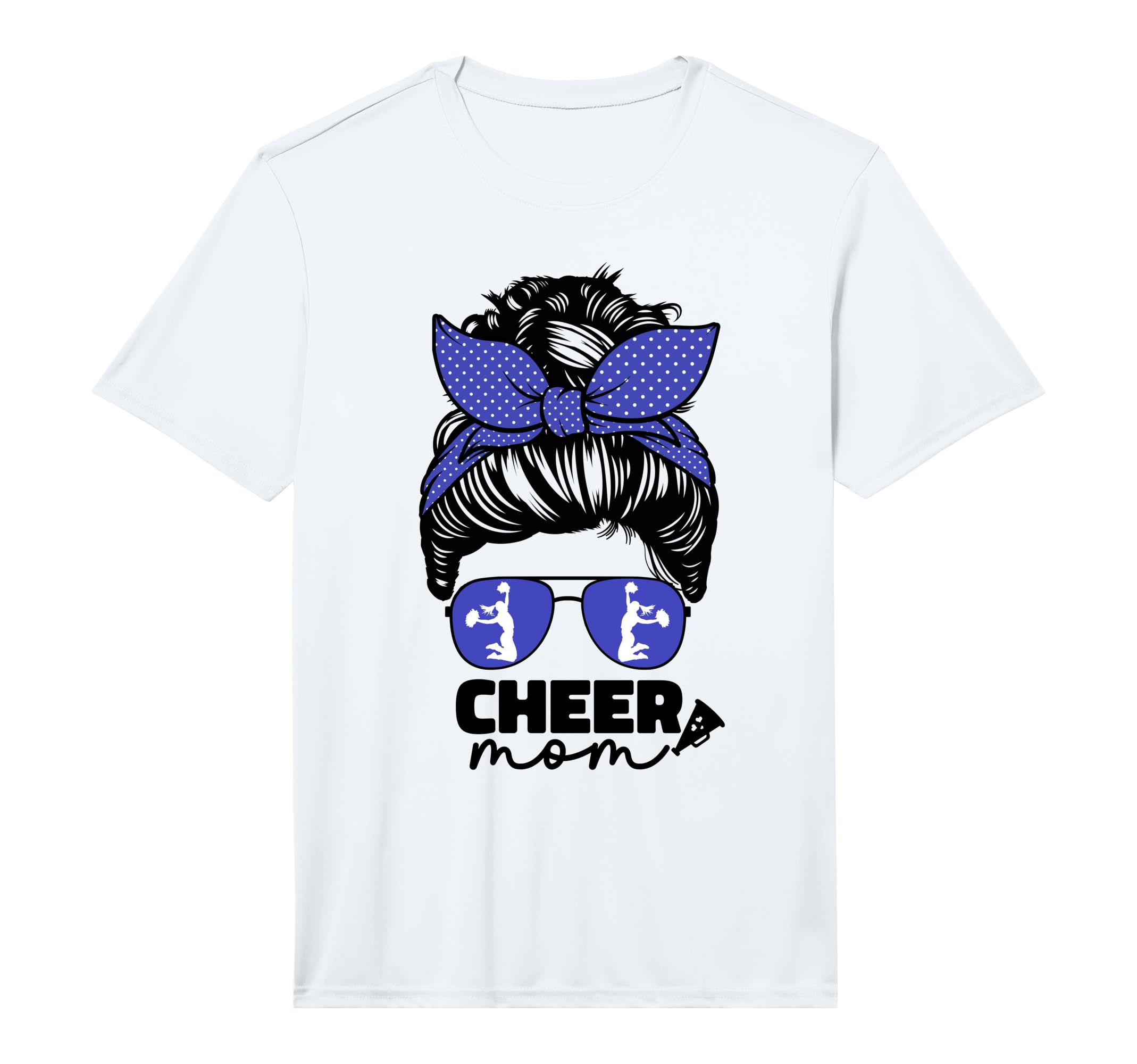 Cheer Mom Cheerleader Mom Blue T-Shirt - Aesthetic Graphic for Adults - T-Shirt, Sweatshirt, Hoodie